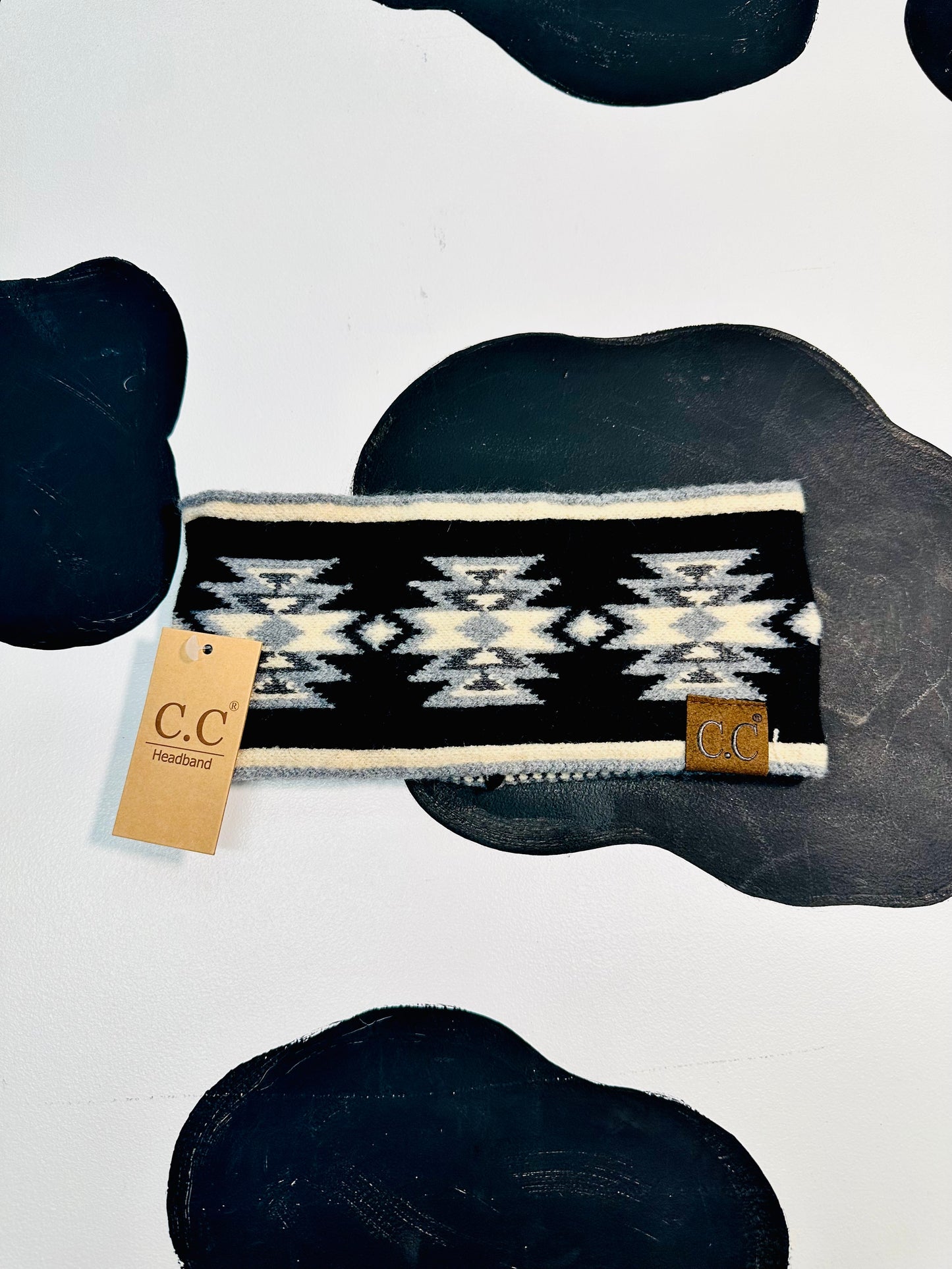 Black/beige Aztec headband