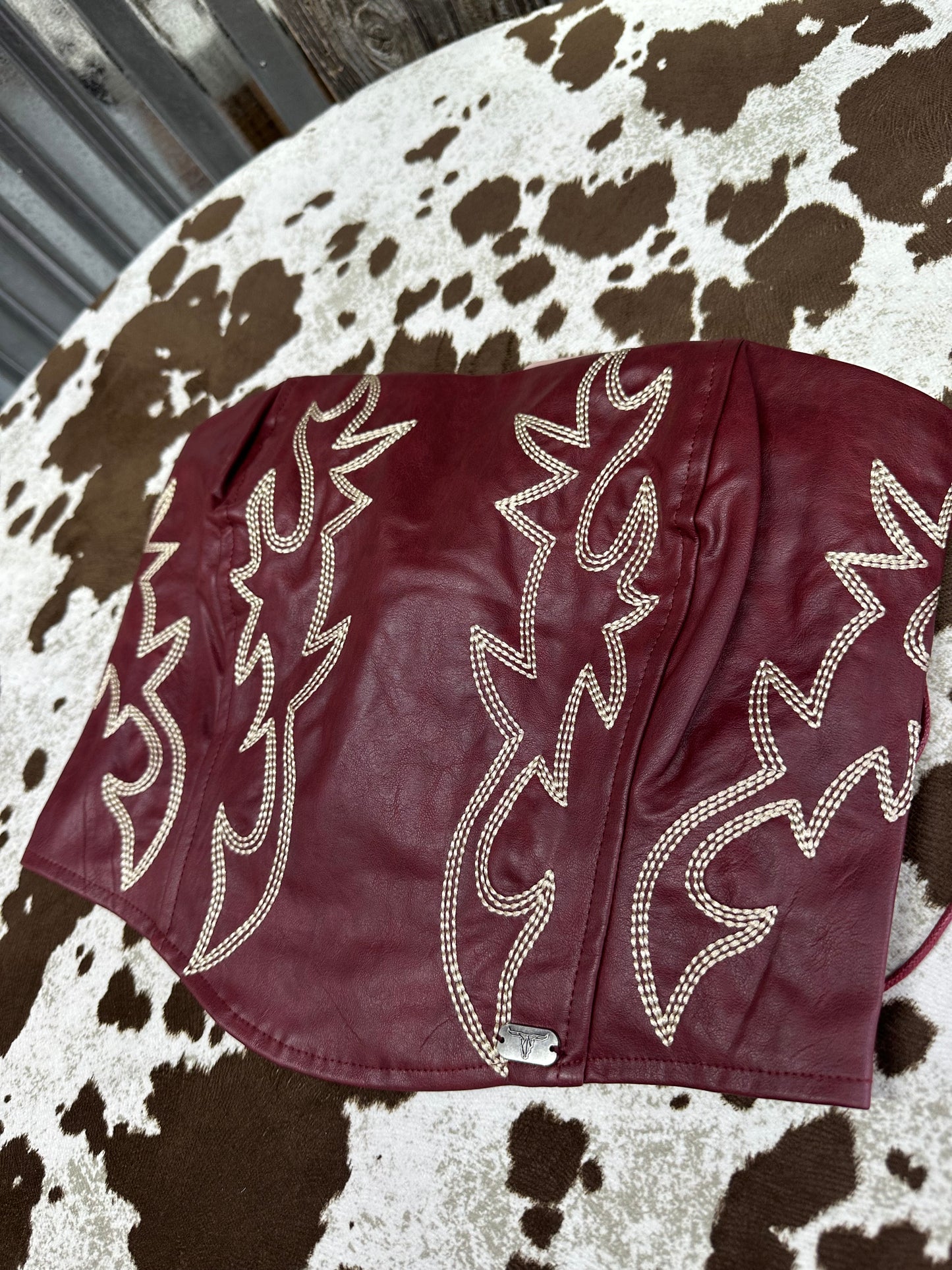 Boot Stitched Leather corset