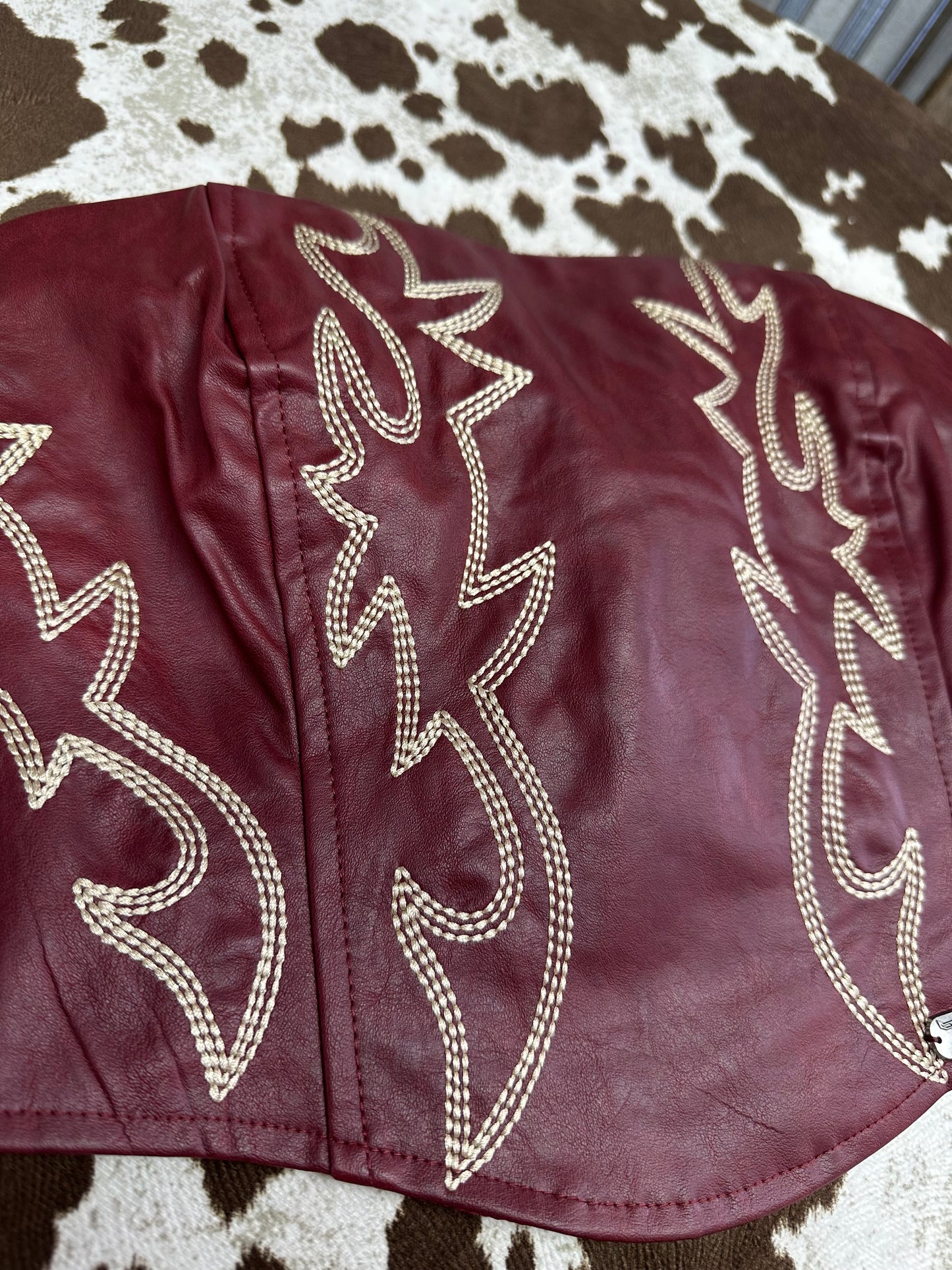 Boot Stitched Leather corset