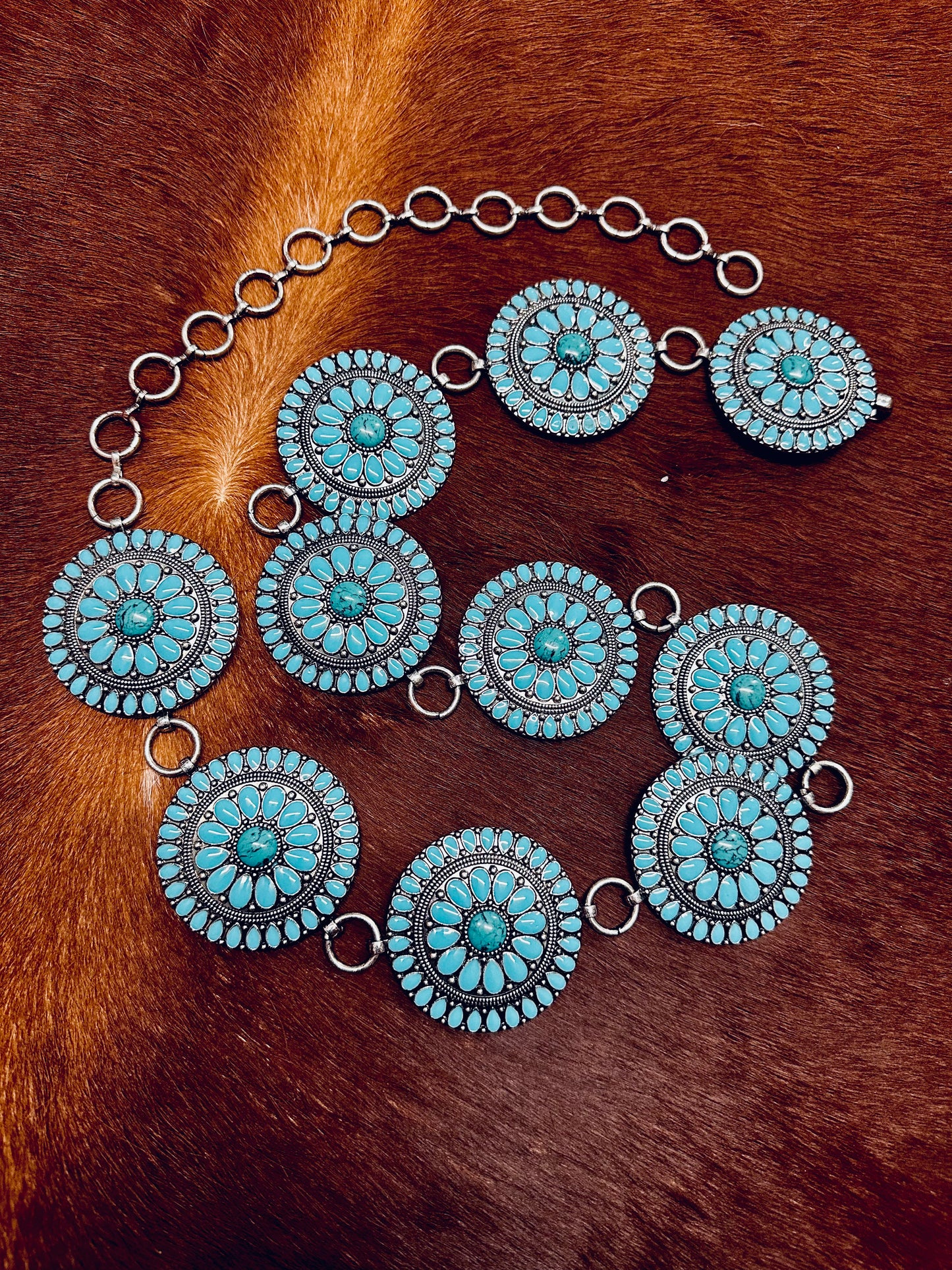 Turquoise circle concho