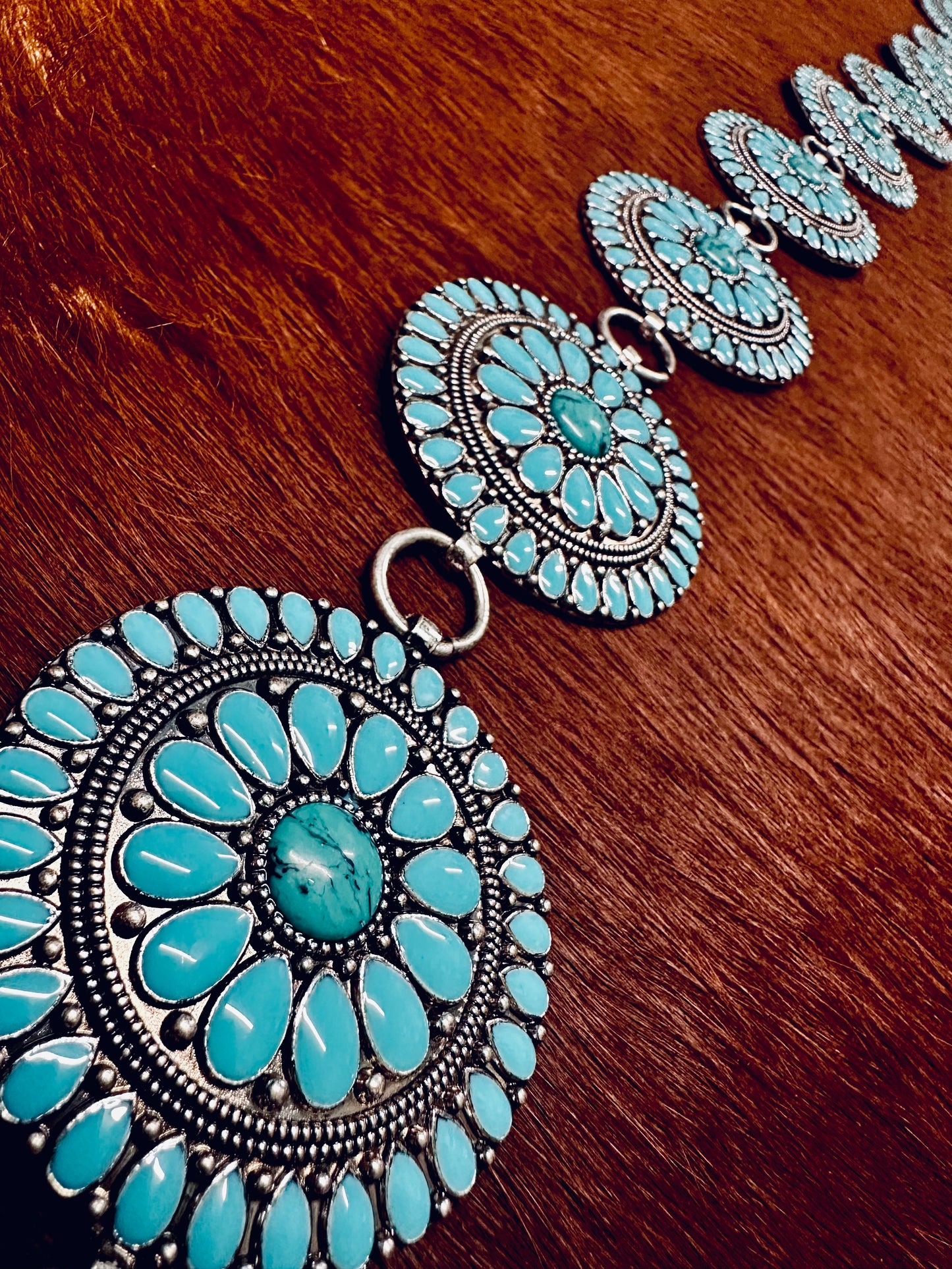 Turquoise circle concho