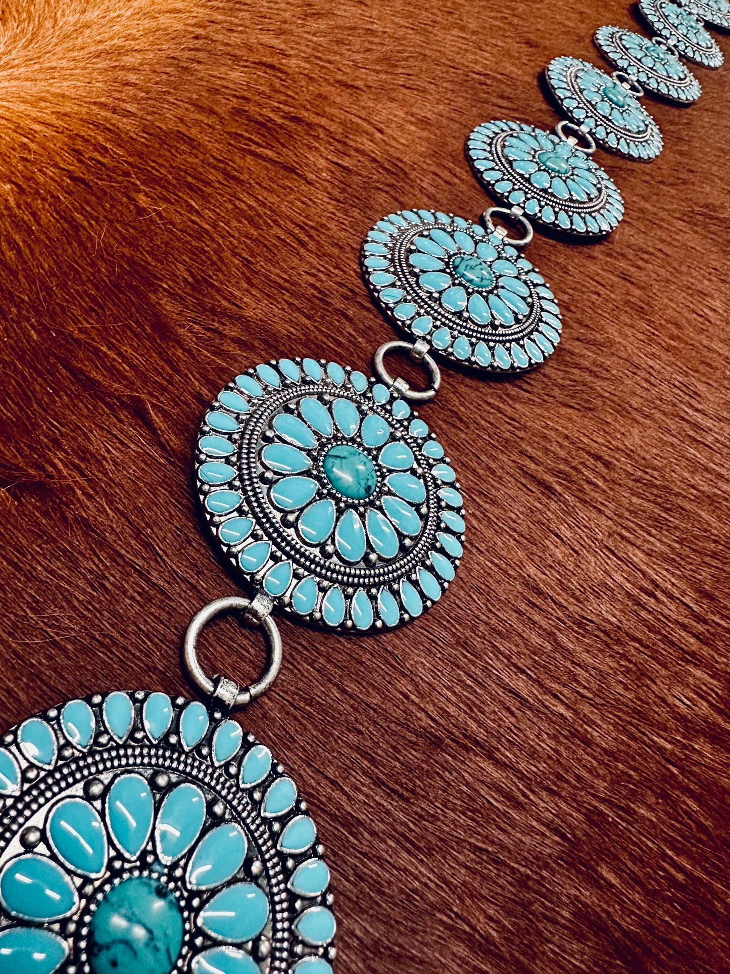 Turquoise circle concho