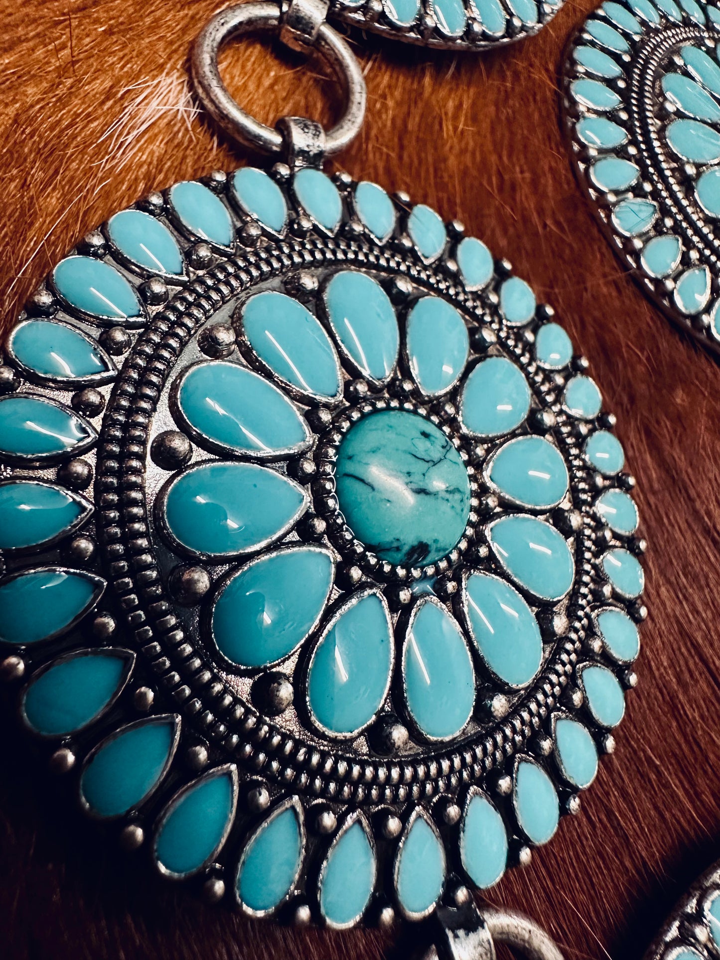 Turquoise circle concho