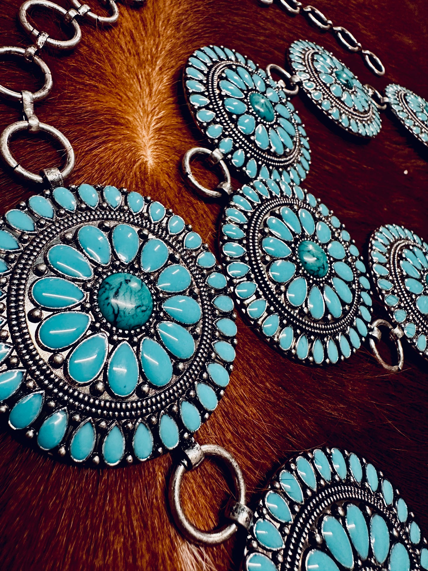 Turquoise circle concho