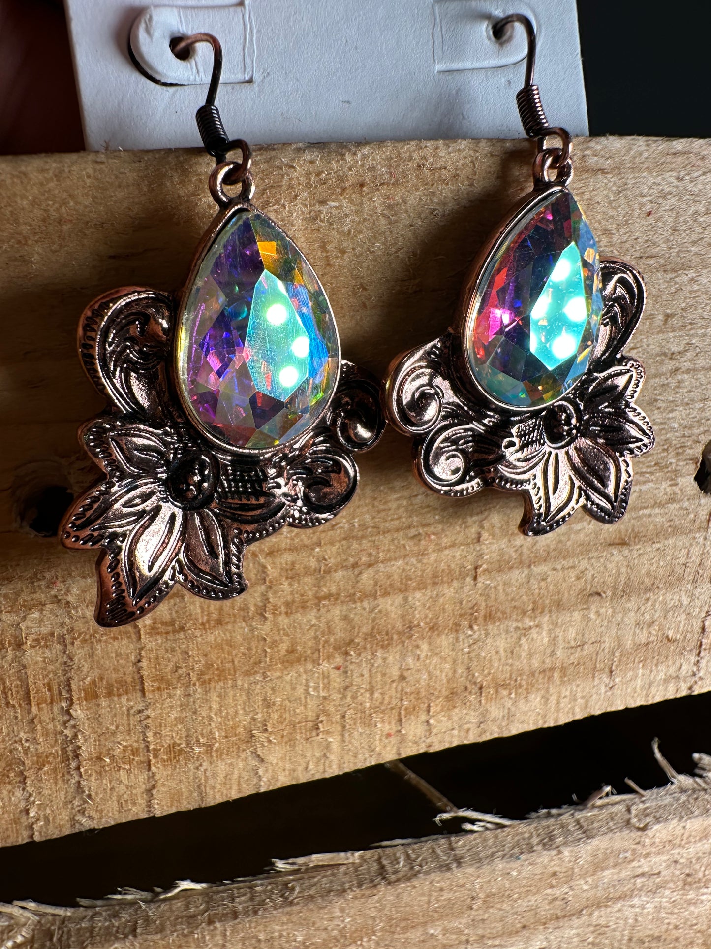 Copper tooled flower