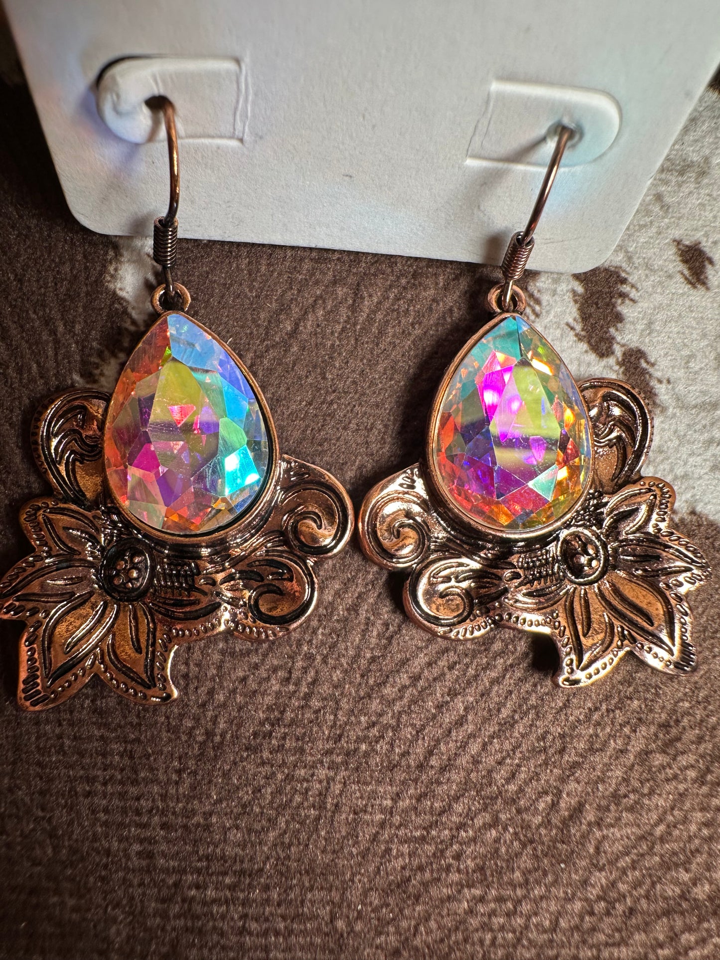 Copper tooled flower